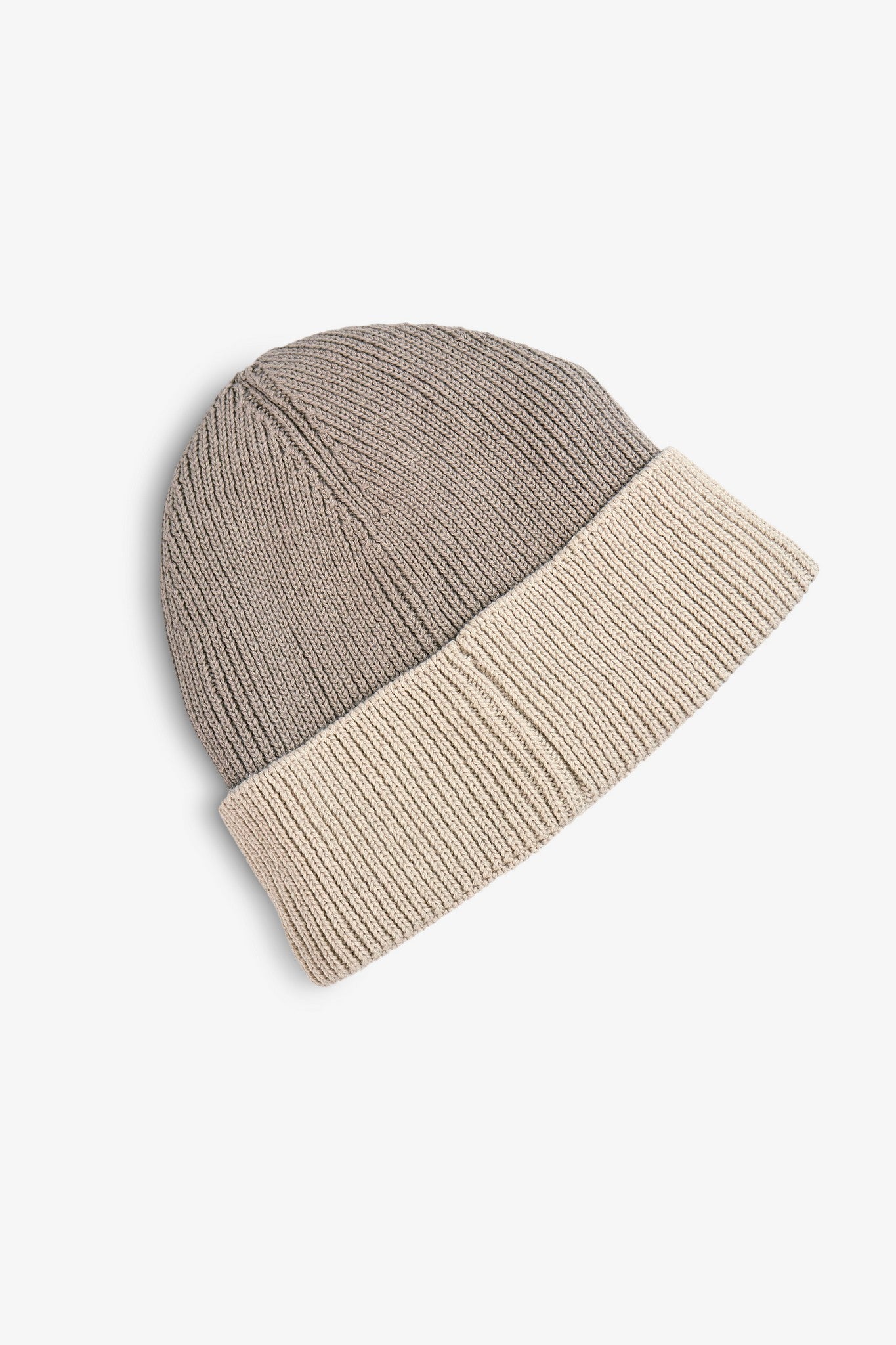 Two-Tone Beanie with Contrast Stitch